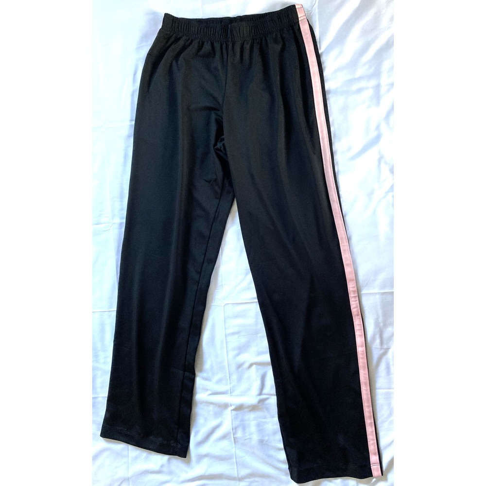Head Pants Womens Medium Black Pink Side Stripe Track Athletic Made USA
